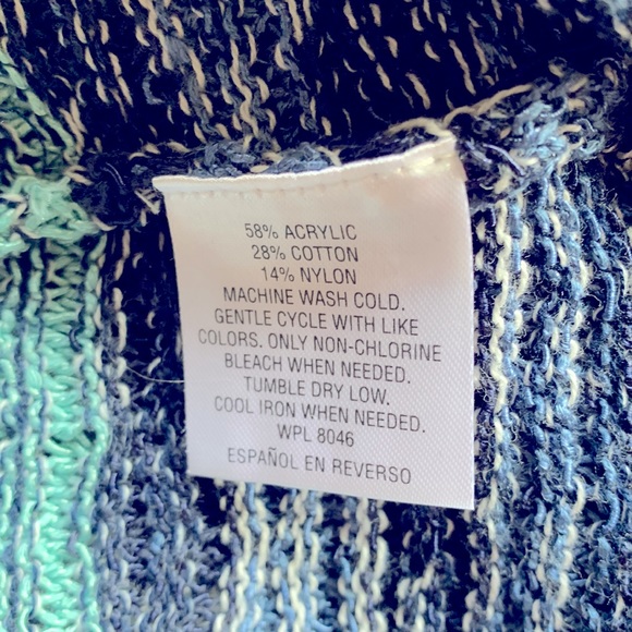 JM Collection Woman Plus Size 1X Textured Lightweight Blue Pullover Sweater Top - Picture 14 of 14